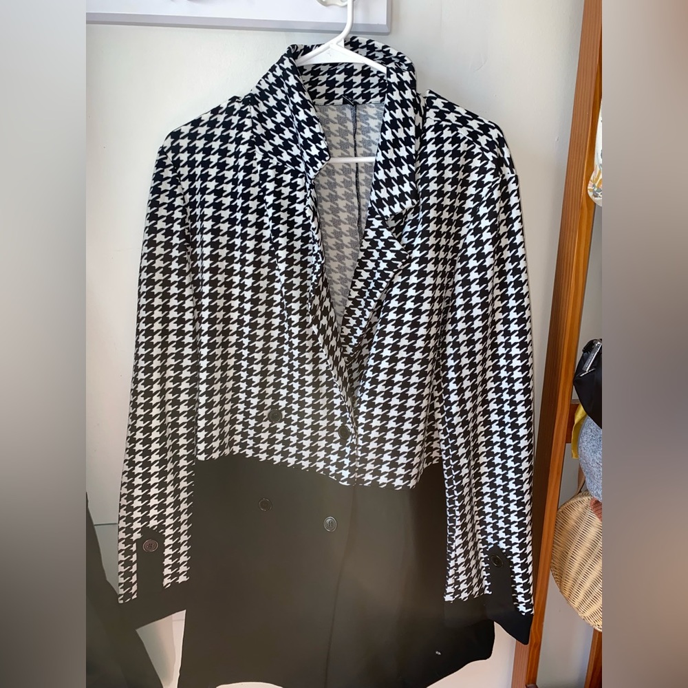 Black and white blazer